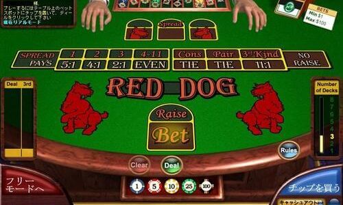レッドドッグ初心者必見！ベラジョンカジノのレッドドッグのルール、遊び方、必勝法、楽しみ方。勝率アップの方法も解説